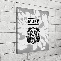 Холст квадратный Muse рок панда на светлом фоне, цвет: 3D-принт — фото 2