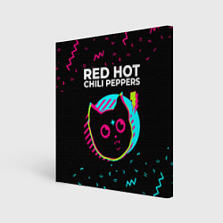 Холст квадратный Red Hot Chili Peppers - rock star cat, цвет: 3D-принт