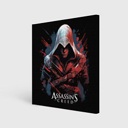 Картина квадратная Assassins creed красная краска