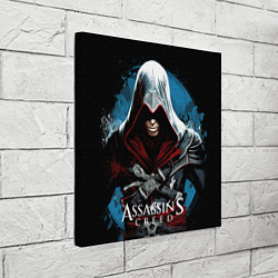 Холст квадратный Assassins creed темный синий фон, цвет: 3D-принт — фото 2