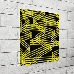 Холст квадратный Желтые светящиеся линии, цвет: 3D-принт — фото 2
