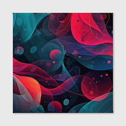Холст квадратный Синие и розовые лепестки абстракции, цвет: 3D-принт — фото 2