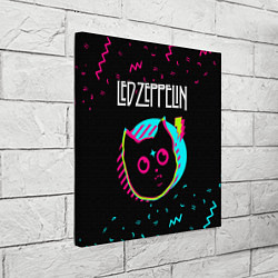 Холст квадратный Led Zeppelin - rock star cat, цвет: 3D-принт — фото 2