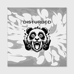 Холст квадратный Disturbed рок панда на светлом фоне, цвет: 3D-принт — фото 2