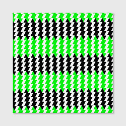 Холст квадратный Вертикальные чёрно-зелёные полосы, цвет: 3D-принт — фото 2