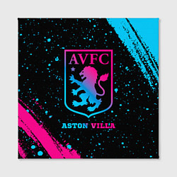 Холст квадратный Aston Villa - neon gradient, цвет: 3D-принт — фото 2