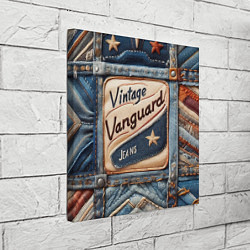 Холст квадратный Vintage vanguard jeans - patchwork, цвет: 3D-принт — фото 2