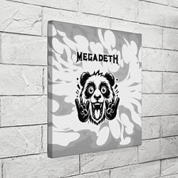 Холст квадратный Megadeth рок панда на светлом фоне, цвет: 3D-принт — фото 2