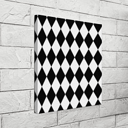 Холст квадратный Арлекин черно-белый, цвет: 3D-принт — фото 2