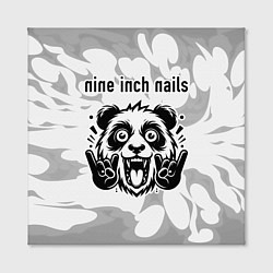 Холст квадратный Nine Inch Nails рок панда на светлом фоне, цвет: 3D-принт — фото 2