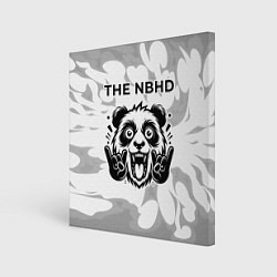 Холст квадратный The Neighbourhood рок панда на светлом фоне, цвет: 3D-принт