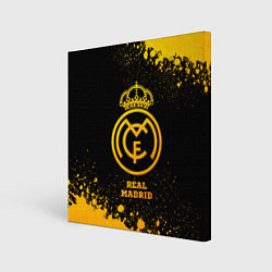 Холст квадратный Real Madrid - gold gradient, цвет: 3D-принт