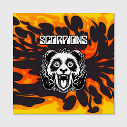 Холст квадратный Scorpions рок панда и огонь, цвет: 3D-принт — фото 2