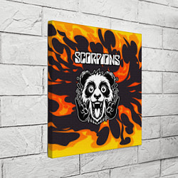 Холст квадратный Scorpions рок панда и огонь, цвет: 3D-принт — фото 2