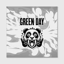 Холст квадратный Green Day рок панда на светлом фоне, цвет: 3D-принт — фото 2