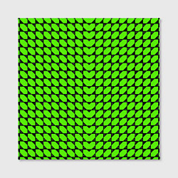 Холст квадратный Зелёные лепестки шестиугольники, цвет: 3D-принт — фото 2