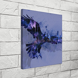 Холст квадратный Летящий орел и город в сумерках, цвет: 3D-принт — фото 2