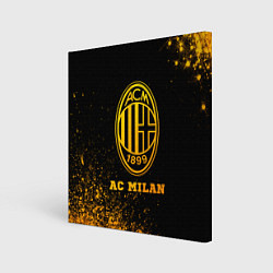 Холст квадратный AC Milan - gold gradient, цвет: 3D-принт