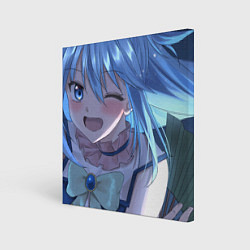 Холст квадратный Коносуба Аква smile, цвет: 3D-принт