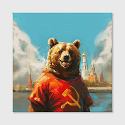 Холст квадратный Медведь с гербом СССР, цвет: 3D-принт — фото 2