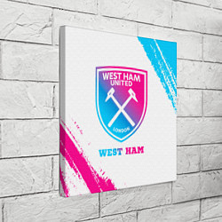 Холст квадратный West Ham neon gradient style, цвет: 3D-принт — фото 2