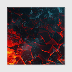Холст квадратный Темная абстракция с разломом красных плит, цвет: 3D-принт — фото 2