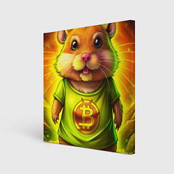 Холст квадратный Хомячок и криптоактив, цвет: 3D-принт