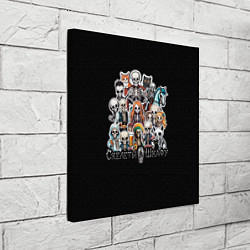 Холст квадратный Стикеры с мультяшными скелетами, цвет: 3D-принт — фото 2
