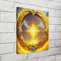 Холст квадратный Elden Ring лого и волшебное золотое кольцо, цвет: 3D-принт — фото 2
