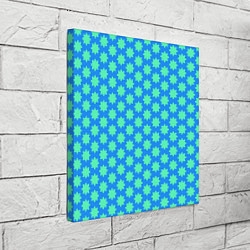 Холст квадратный Паттерн голубые звездочки, цвет: 3D-принт — фото 2