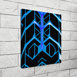 Холст квадратный Blue lines on a black background, цвет: 3D-принт — фото 2