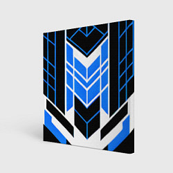 Холст квадратный Blue and black stripes on a white background, цвет: 3D-принт