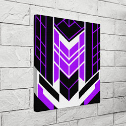 Холст квадратный Purple and black stripes on a white background, цвет: 3D-принт — фото 2