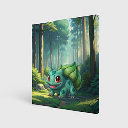 Холст квадратный Bulbasaur pokemon, цвет: 3D-принт