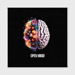 Холст квадратный Открой разум: мозг с цветами - Open mind, цвет: 3D-принт — фото 2