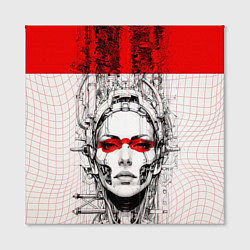 Холст квадратный Футуристичная женщина-андроид, цвет: 3D-принт — фото 2