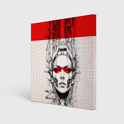 Холст квадратный Футуристичная женщина-андроид, цвет: 3D-принт