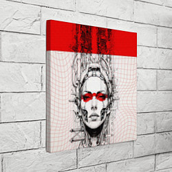 Холст квадратный Футуристичная женщина-андроид, цвет: 3D-принт — фото 2