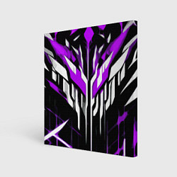 Холст квадратный Purple and white abstraction on a black background, цвет: 3D-принт