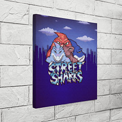 Холст квадратный Street sharks - Городские Уличные Акулы, цвет: 3D-принт — фото 2