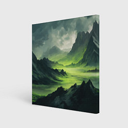 Холст квадратный Ядовитая горная местность - токсичная кислотная до, цвет: 3D-принт