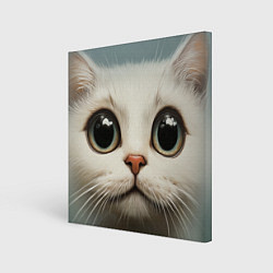 Холст квадратный Белый кот - big picture, цвет: 3D-принт