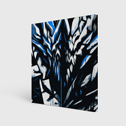 Холст квадратный White and blue abstraction on a black background, цвет: 3D-принт