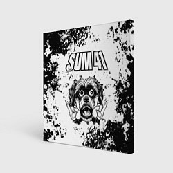 Холст квадратный Sum41 - рок пес, цвет: 3D-принт