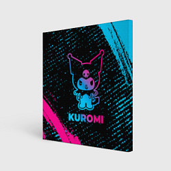 Холст квадратный Kuromi - neon gradient, цвет: 3D-принт