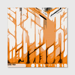 Холст квадратный Оранжевые полосы на белом фоне, цвет: 3D-принт — фото 2