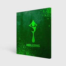 Холст квадратный Hellsing - green gradient, цвет: 3D-принт