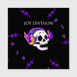 Холст квадратный Joy Division неоновый череп, цвет: 3D-принт — фото 2