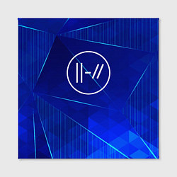 Холст квадратный Twenty One Pilots blue poly, цвет: 3D-принт — фото 2