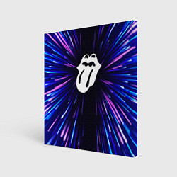 Холст квадратный Rolling Stones neon energy, цвет: 3D-принт